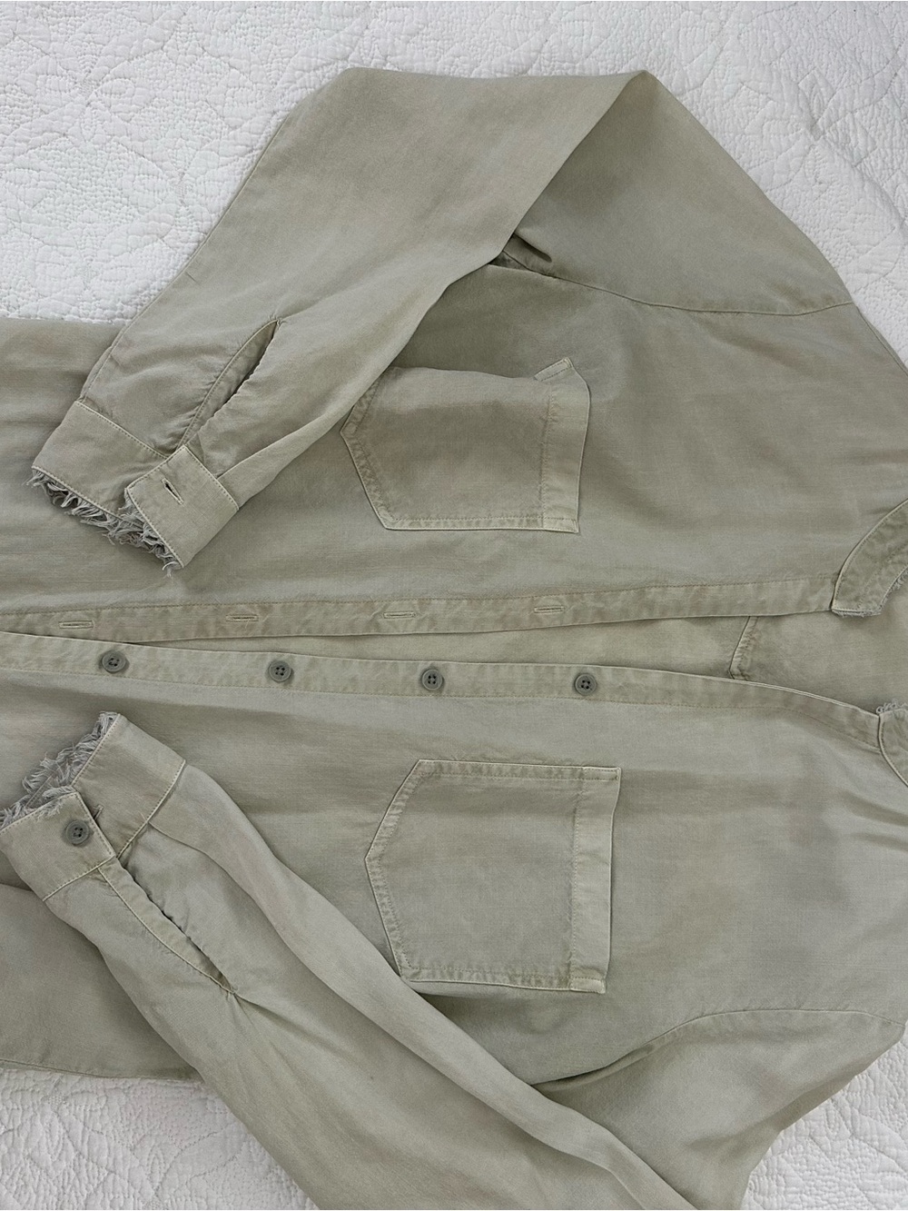 cloth & stone Washed Olive Utility Shirt Jacket